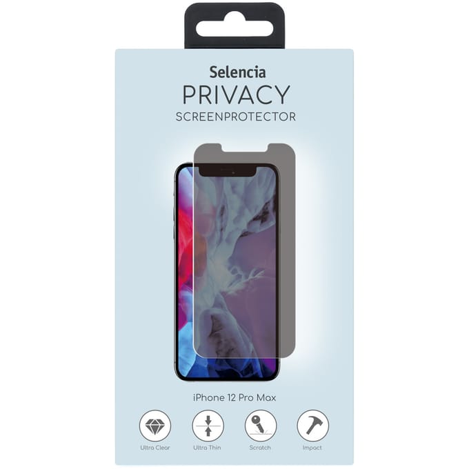 Selencia Gehard Glas Privacy Screenprotector voor de Apple iPhone 12 Pro Max