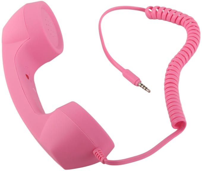 Dailygoods - Retro Telefoonheadset - Vintage Handset met Microfoon - Instelbaar Volume - 3,5 Mm + USB C - Multifunctioneel - Geschikt voor Mobiele Tel