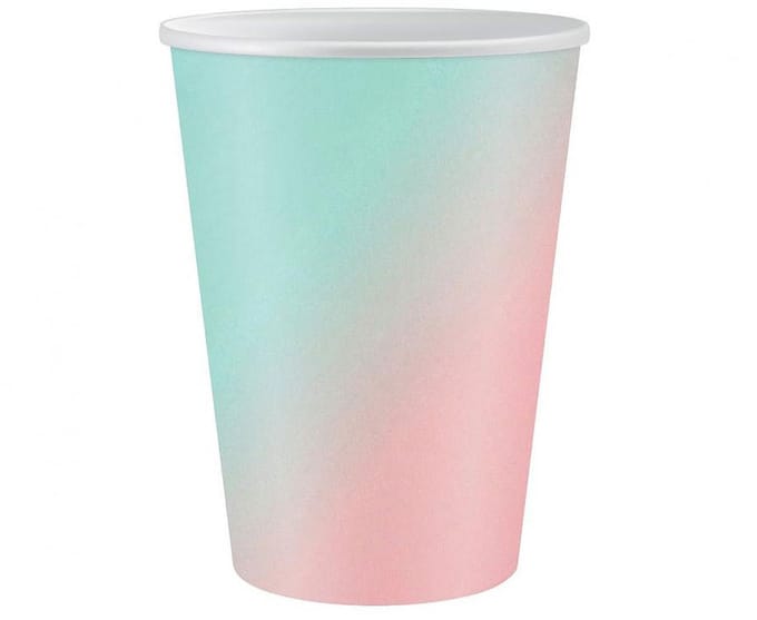 Colour Ombre papieren bekerset van 6 dek 266 ml
