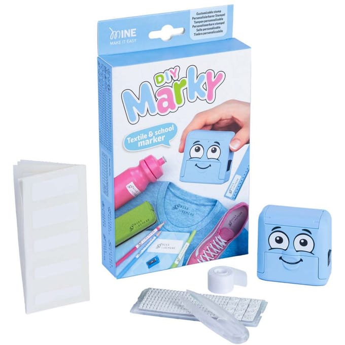 COLOP MARKY Textielstempel Set – Pastelblauw – Voor Kleding & Spullen