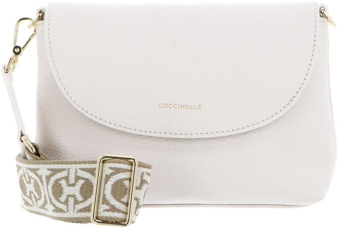 COCCINELLE Leren Schoudertas Paulina Mini Crossbody Bag Blanco Crème