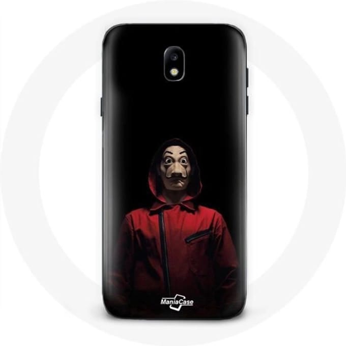 Case voor Samsung Galaxy j7 2017 Edge La casa de papel Masker Zwarte Achtergrond