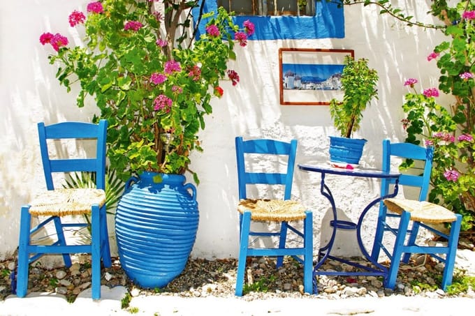Fotobehang - Traditional Greece 375x250cm - Vliesbehang