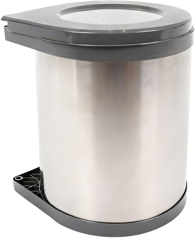 Inbouw vuilnisbak - 14 l - zilver