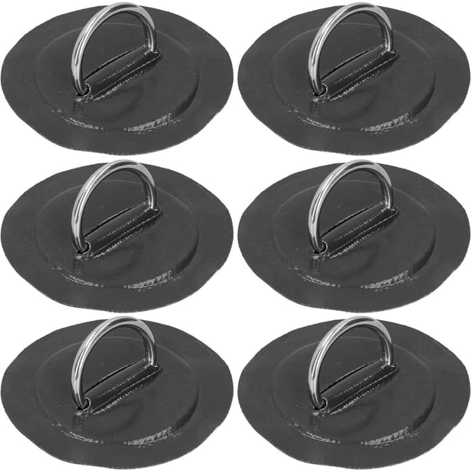 6 stuks Opblaasbare Boot Kajak DRing Pad Patch Marine Vaste Gesp met Elastisch Bungee Koord(Wit ) black