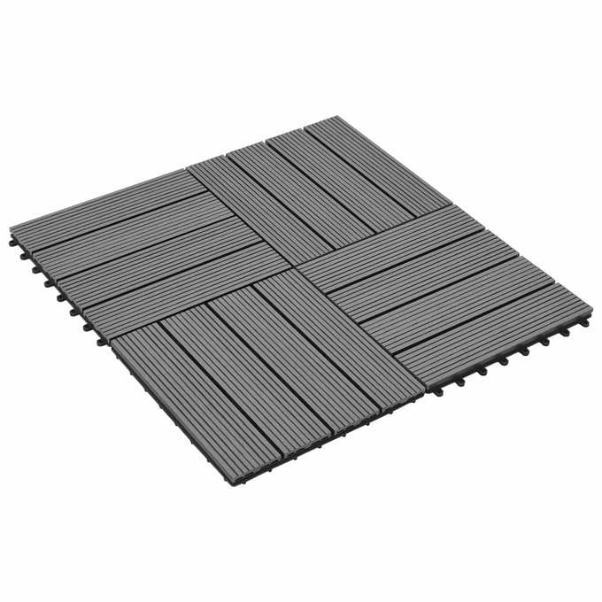 vidaXL - Terras - Tegel - 22 - st - Grijs - 30 - x - 30 - cm - WPC