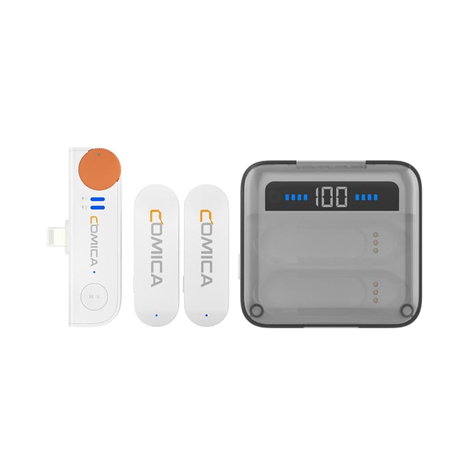 COMICA Vimo S-MI draadloos microfoonsysteem met 1 ontvanger en 2 microfoons 200M zendbereik wit