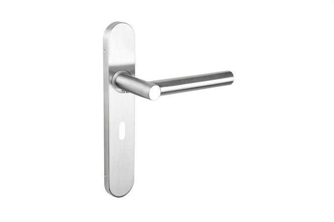 Lavuzo deurkruk Grosetto RVS met afgerond schild SL56 | Per set | Deurklink met schild