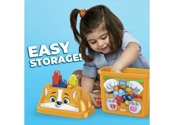 Fisher Price Mega Bloks Dierendoos Hond Corgi 25 blokken