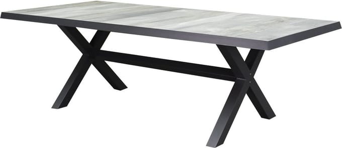 New Delhi dining tuintafel 224x103xH72,5 cm met kruispoot antraciet
