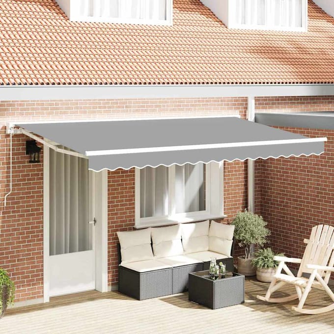 vidaXL - Zonnescherm - Frame - Verstelbaar - Wit - 4 - x - 2 - m - Staal