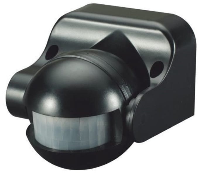 Infrarood Bewegingssensor 180° IP44 - Kunststof - Zwart - Zwart - SILUMEN