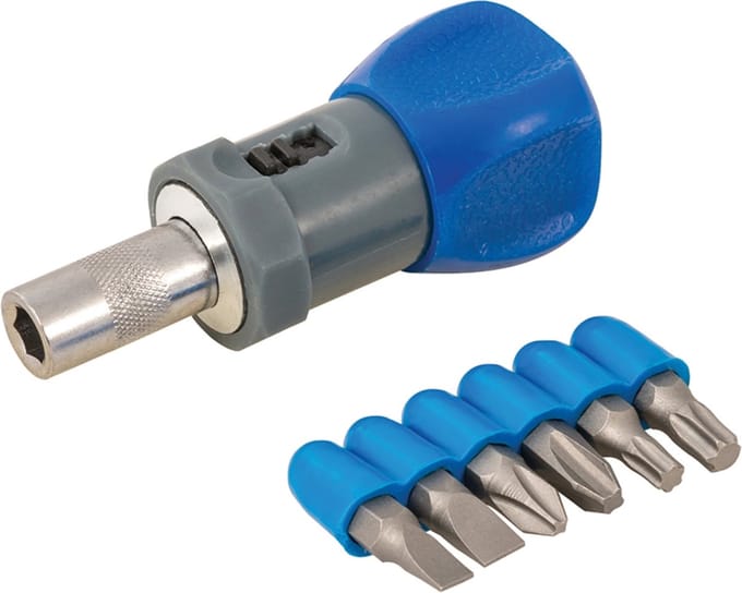 Silverline 250488 7-delige Ratelschroevendraaierset - Stubby