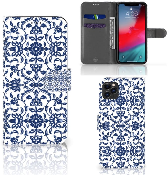 Apple iPhone 11 Pro Max Hoesje Flower Blue