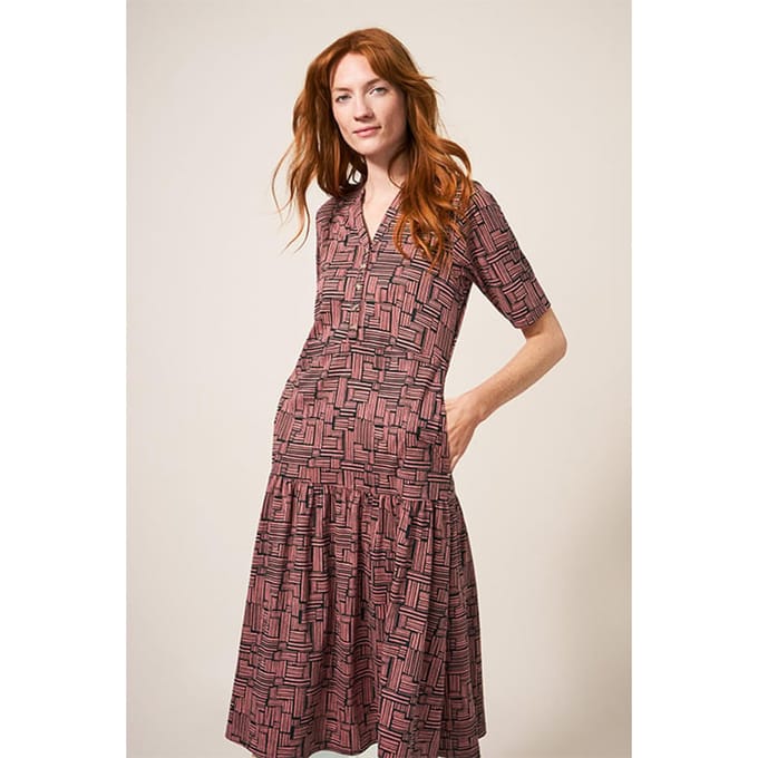 White Stuff Sabina Jersey Dre Red Taglia: 22 REGULAR | Abiti Midi Outlet | Donna | Rosso