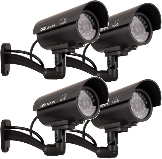 Camera dummy IR9000 B IR LED - set van 4 stuks - Zwart