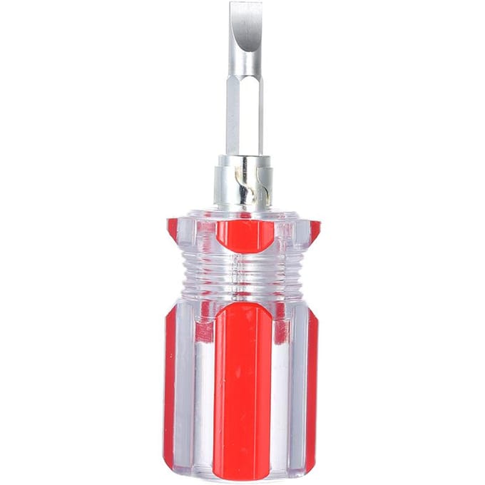 Mini tournevis manuel transparent à double usage Phillips et tournevis plats courts white