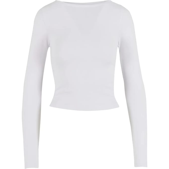 Urban Classics - 2-pack Ruffled Super Slim Longsleeve top - 5XL - Wit/Wit