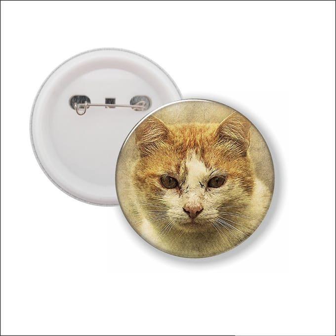 Button Met Speld - Kat