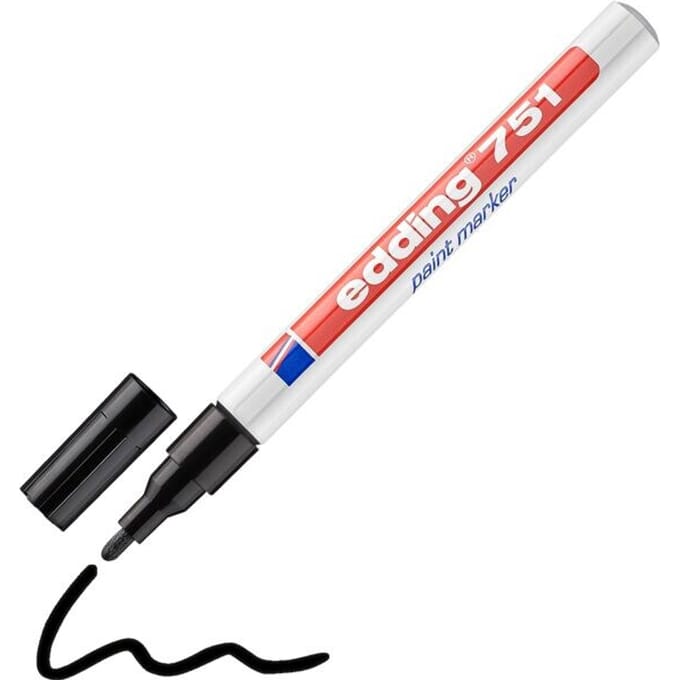 Paintmarker edding 751 op oliebasis 1-2mm zwart