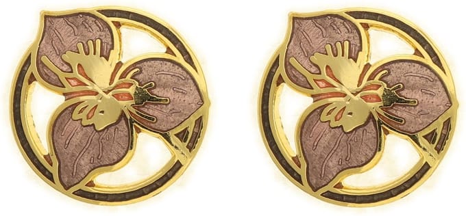 Behave - Oorclips dames - bloemmotief - bruin - 1,5 cm