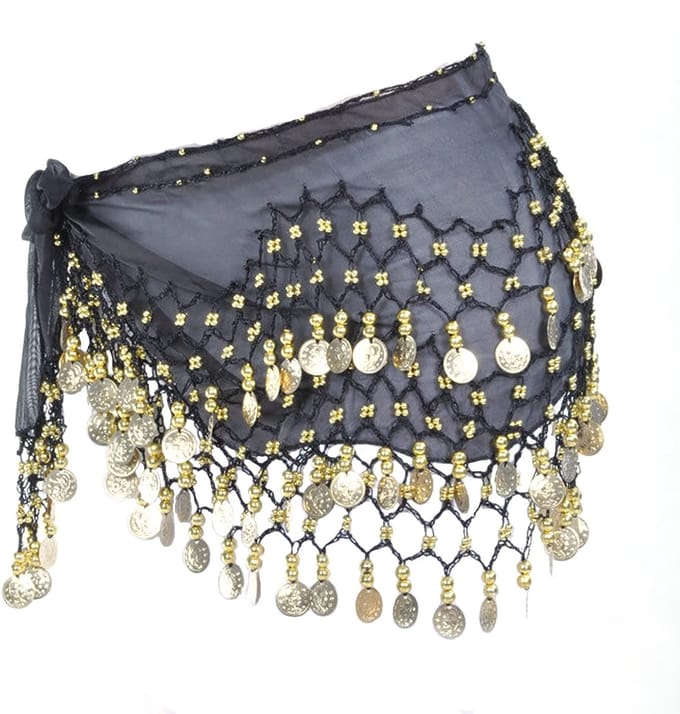 Dailygoods- Heupdoek Chiffon - 98 Munten - Ademend/Elastisch - Elegant/Verstelbaar - Geschikt voor Dans/Feest - Luxe Ontwerp - Danssjaal