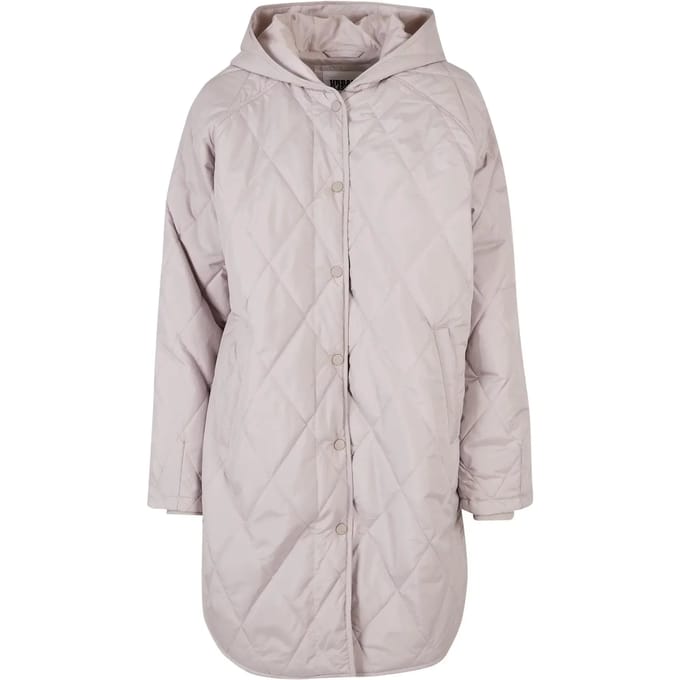 Urban Classics - Oversized Diamond Quilted Hooded Winterjas - M - Grijs