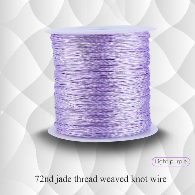 100M x 0.8mm Nylon Chinees Knoopkoord Rattail Macrame Shamballa Draad String Lichtpaars gray