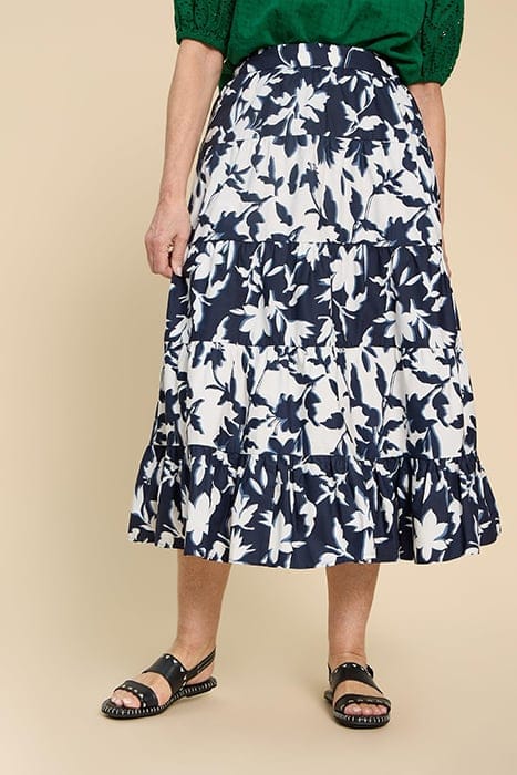 White Stuff Mayra Mixed Printed Midi Skirt Navy Printed Größe: 14 PETITE | Midiröcke Outlet | Damen | Blau