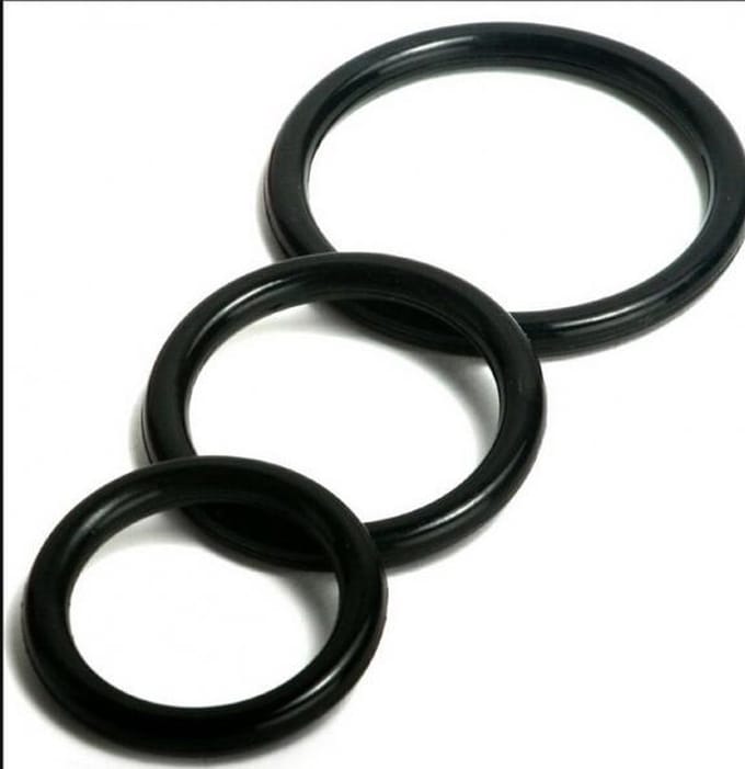 Power Escorts Locked Up Cockring 03 - 3 Pack Penisring - Zwart - BR65