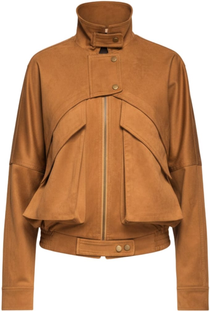 OMBRE Jas - Lange Mouw - Geen Sluiting - Effen Kameel S/M