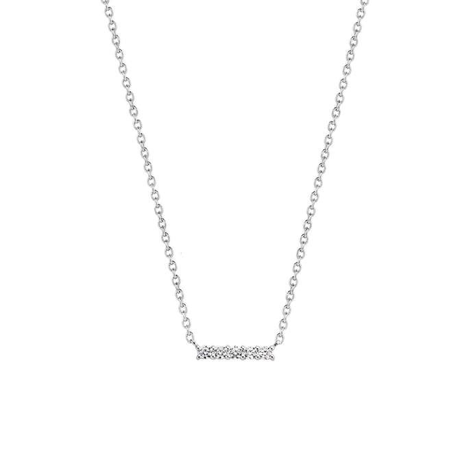 TI SENTO Dames Ketting - 925 zilver - Zirconia wit - Maat 42 - 3979ZI