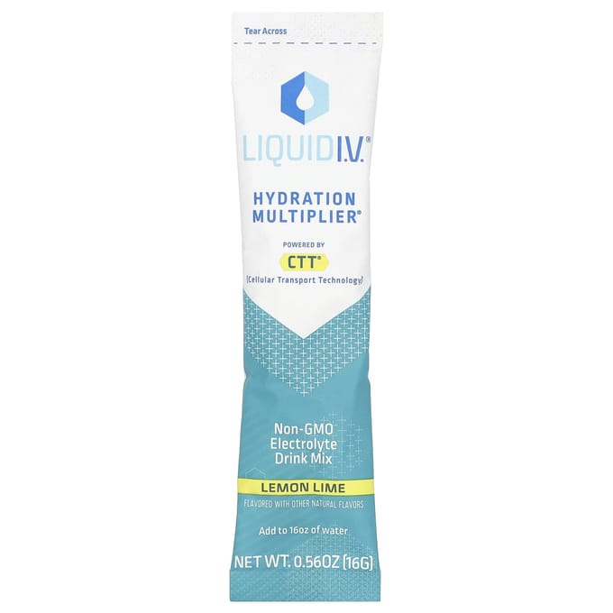 Liquid I.V., Multiplicateur d'hydratation®, Mélange pour boisson électrolytique, Citron vert, 10 sachets individuels, 0,56 oz (16 g) Chaque