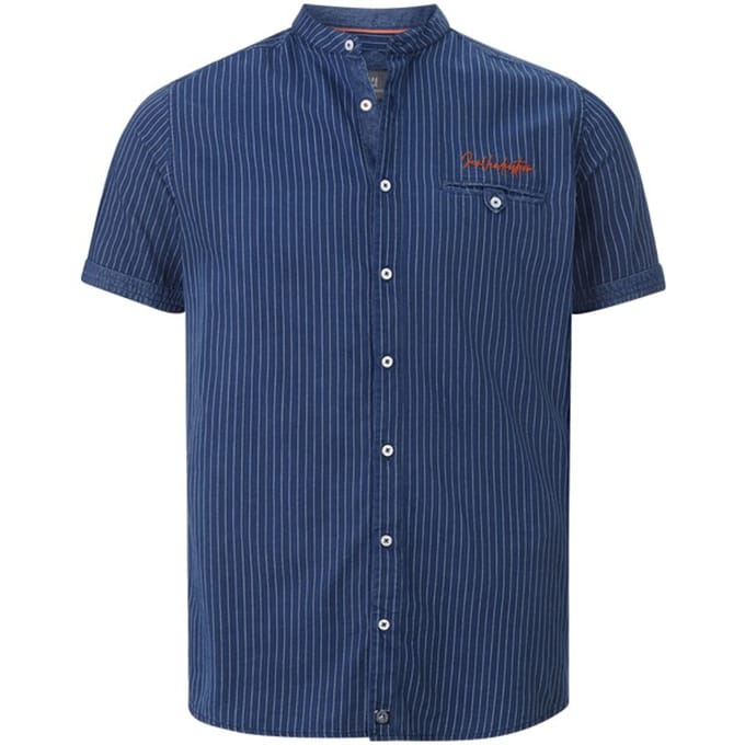 Jan Vanderstorm herren Overhemd Met Korte Mouwen - 53/54 - donkerblauw - Plus Size