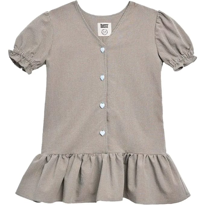 Meisjesjurk met ruffles Happymess Vichy