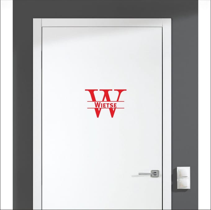 Deursticker Met Naam -  Wietse - Rood