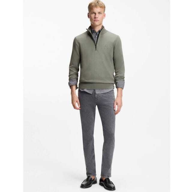BOSS Kanobix Half Zip Trui Groen - Maat M - Heren - Quarter zip