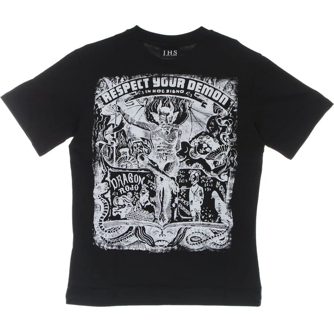 Respect Your Demon Heren T-shirt Basic Tee Zwart