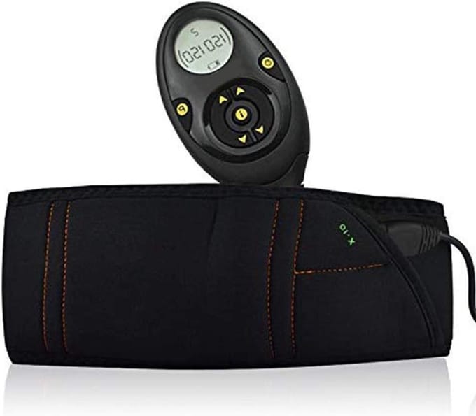 Buikspierstimulator Set - Gele Pads - Thuis Workout - USB Oplaadbaar - 10 Stuks - Zwart