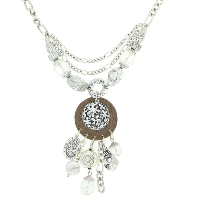 Behave - Figaro ketting met houten hanger - Mode ketting 65 cm + verlengketting