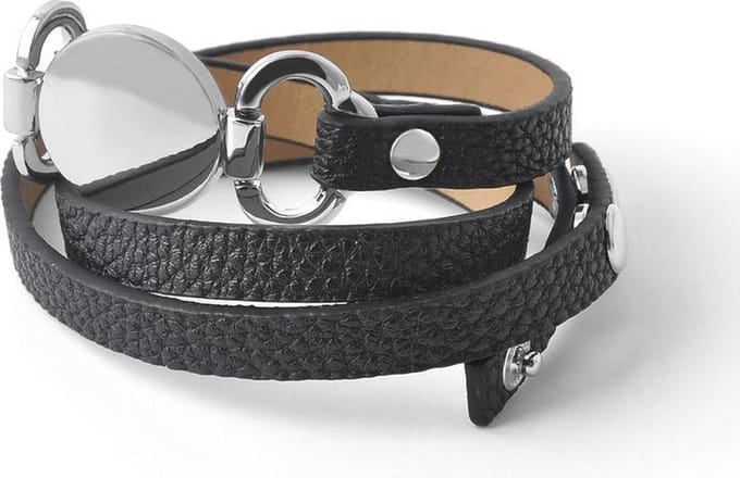 Montebello Armband Westringia - Leer - 316L Staal - Wikkel - 20cm