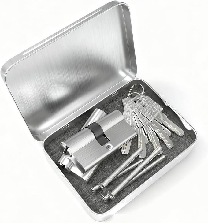 Dubbele cilinderslot set (2 stuks) met 10 sleutels, veilig profielcilinder voor diverse deuren