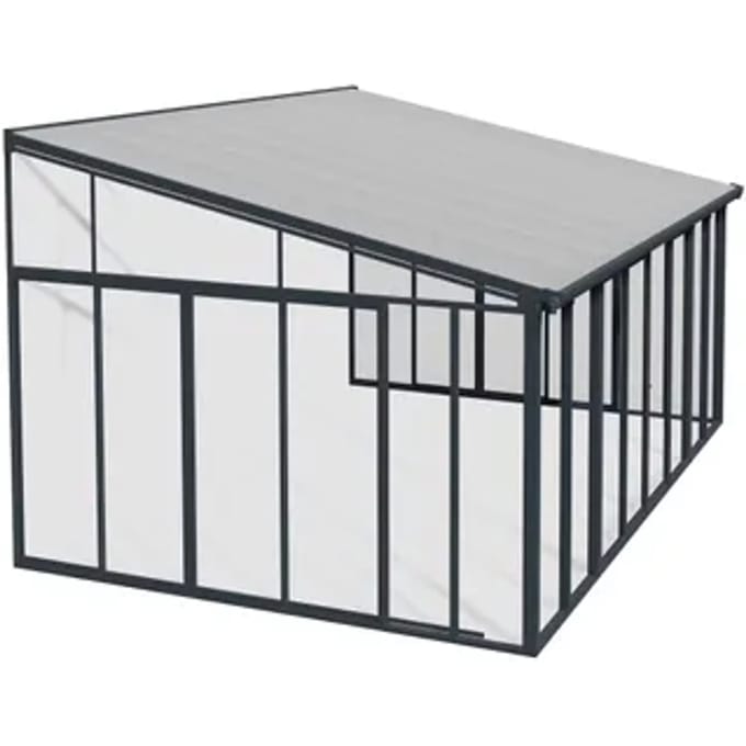 Palram - Canopia Serre, Veranda En Solarium Sanremo - Helder - Donkergrijs - 435x380cm