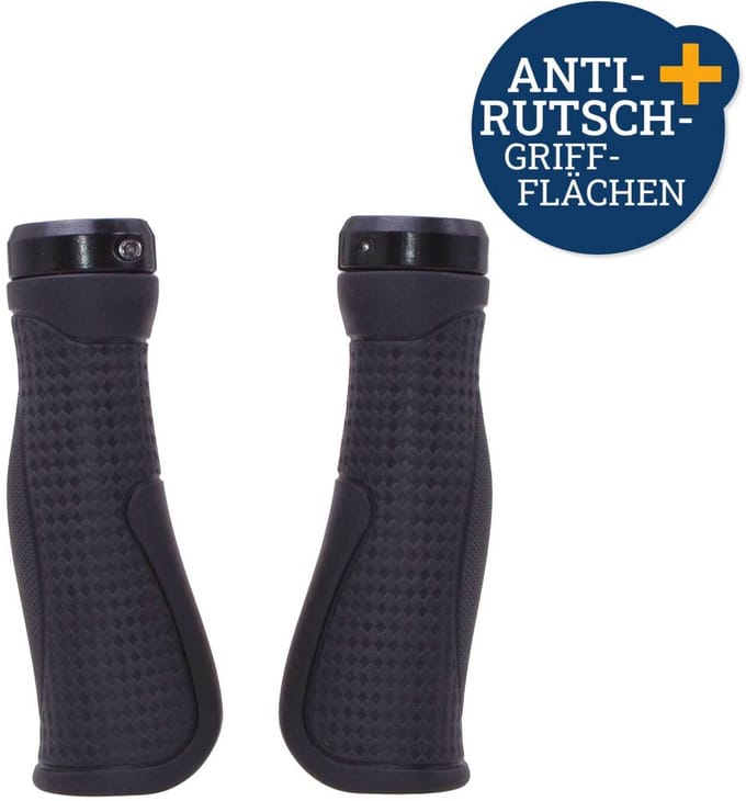 Set fietshandvatten Ergo-Grip antislip 140 mm zwart