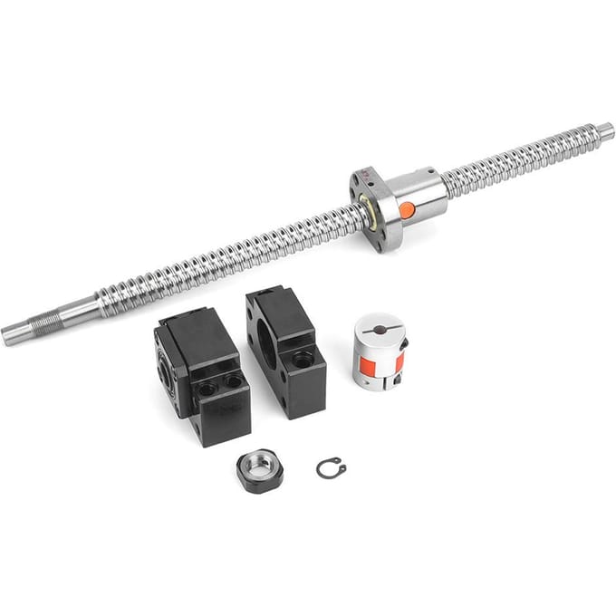 360mm Kogelomloopspindel + Moer BK BF12 Beugelvoet 6.35*10mm Koppeling Set gray