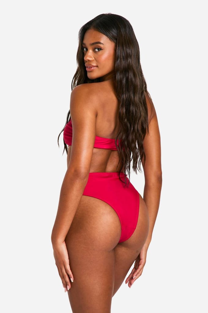 boohoo Dames Mix & Match Hooggetailleerde Bikini Slip | Bessen | Maat: 34