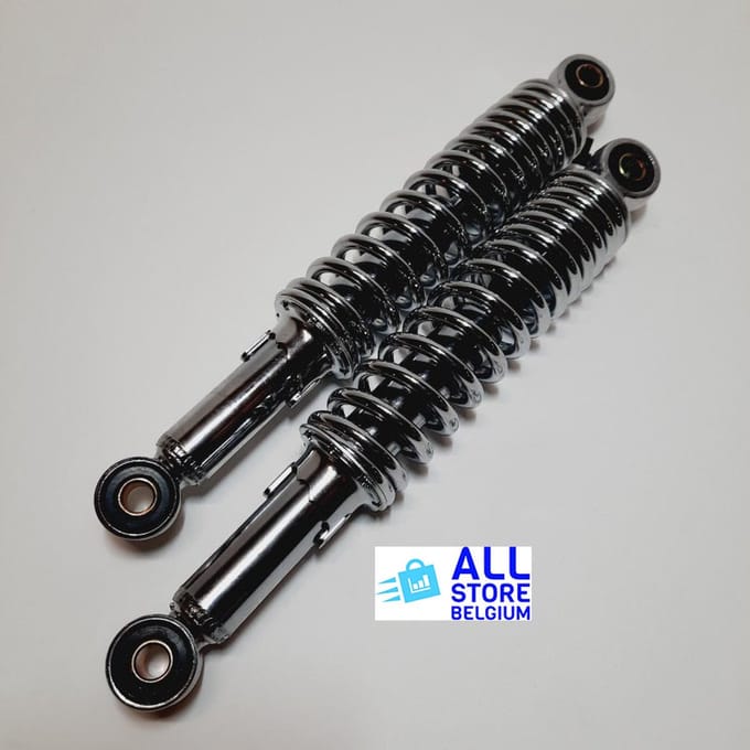 SCHOKBREKER SET CHROOM 28 CM HOOG (Spiraal)