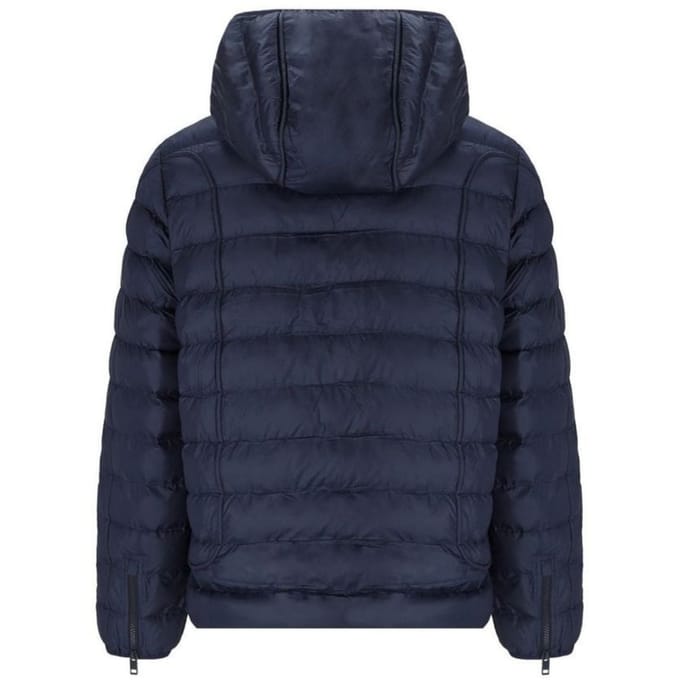 Diesel effen marineblauw gewatteerd jack met capuchon