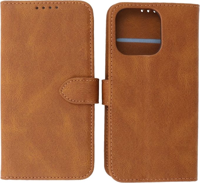 iPhone 13 Pro Max Hoesje - Portemonnee Book Case - Kaarthouder & Magneetlipje - Kunstleer - Bruin