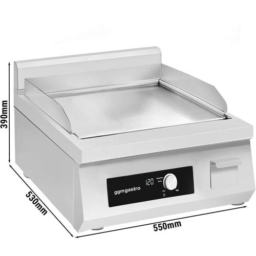 GGM Gastro Inductiebakplaat - 5kW - Glad - Bakoppervlak: 360x240mm zilver
